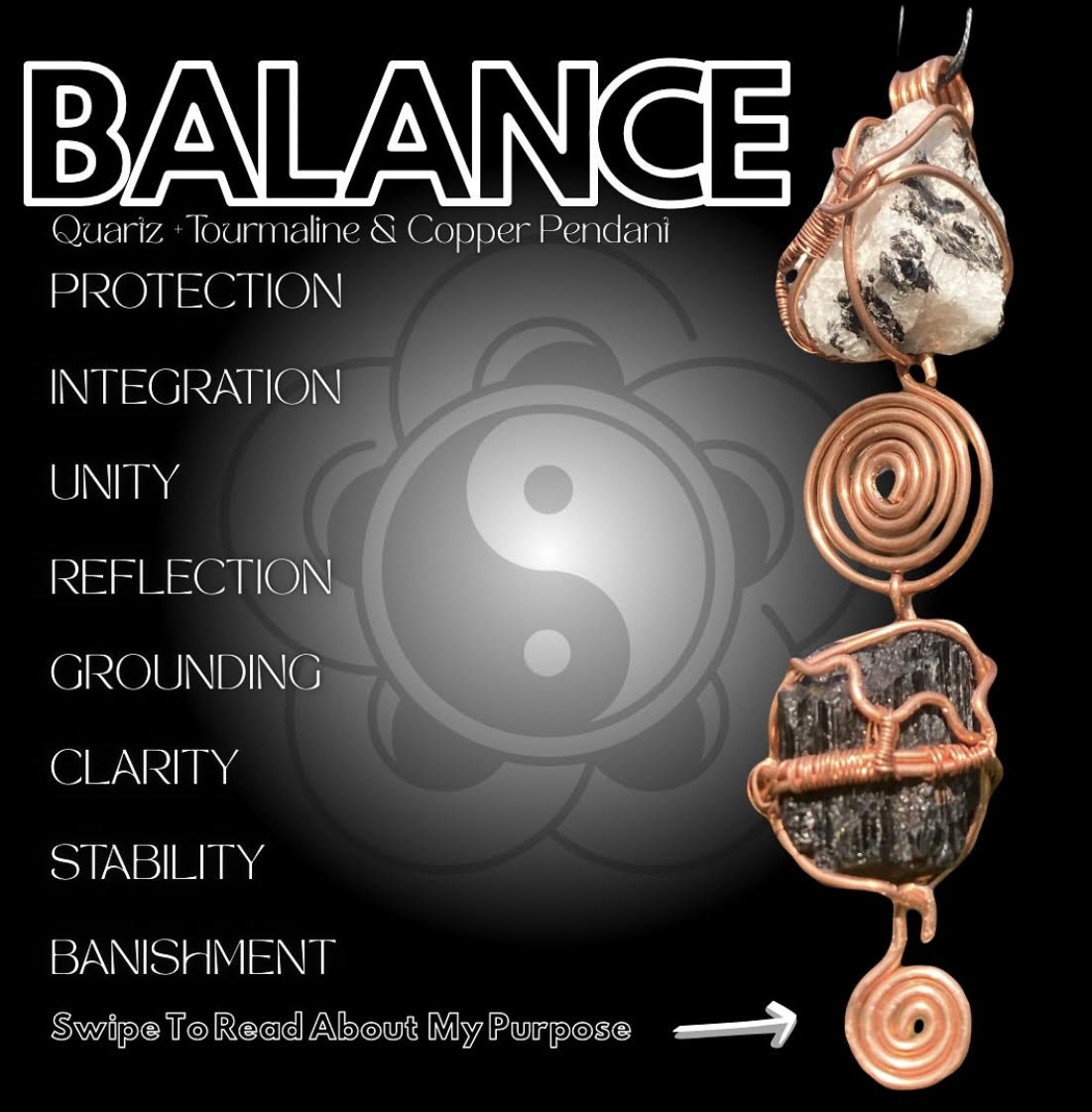 Balance | Copper & Crystal Pendant